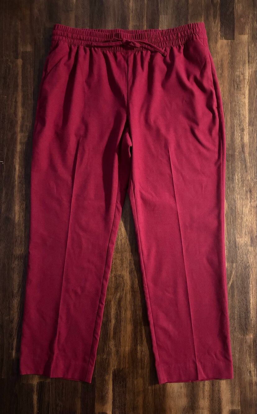 Banana Republic Women’s Large Pant Easy Tapered Pull On Drawstring Ankle Flannel